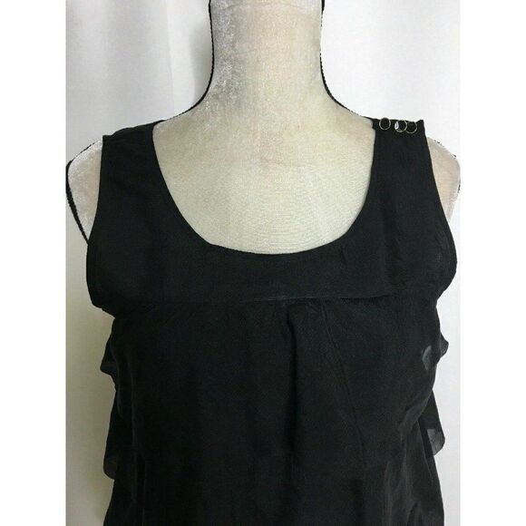 J Crew Scoop Neck 100% Silk Ruffle tank top - Picture 2 of 5